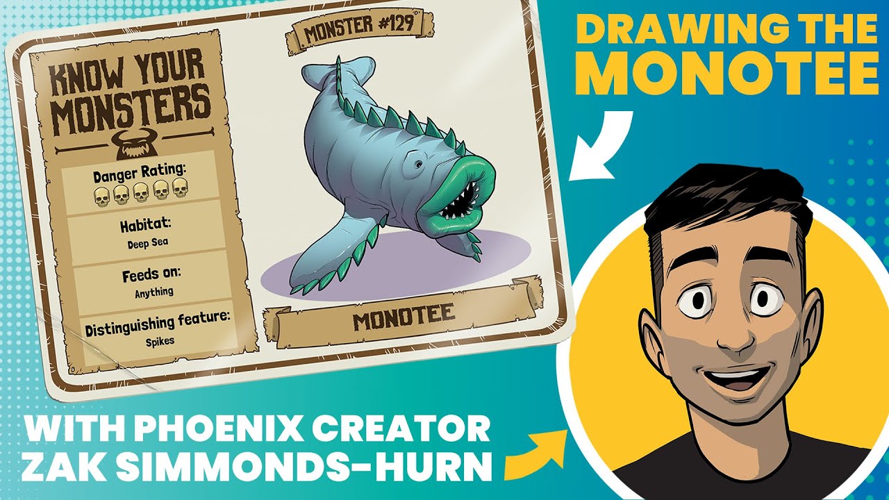 How To Draw A Blue Fish Monster – The Monotee