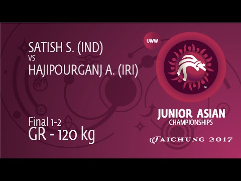 GOLD GR - 120 kg: A. HAJIPOURGANJ (IRI) df. S. SATISH (IND), 6-3