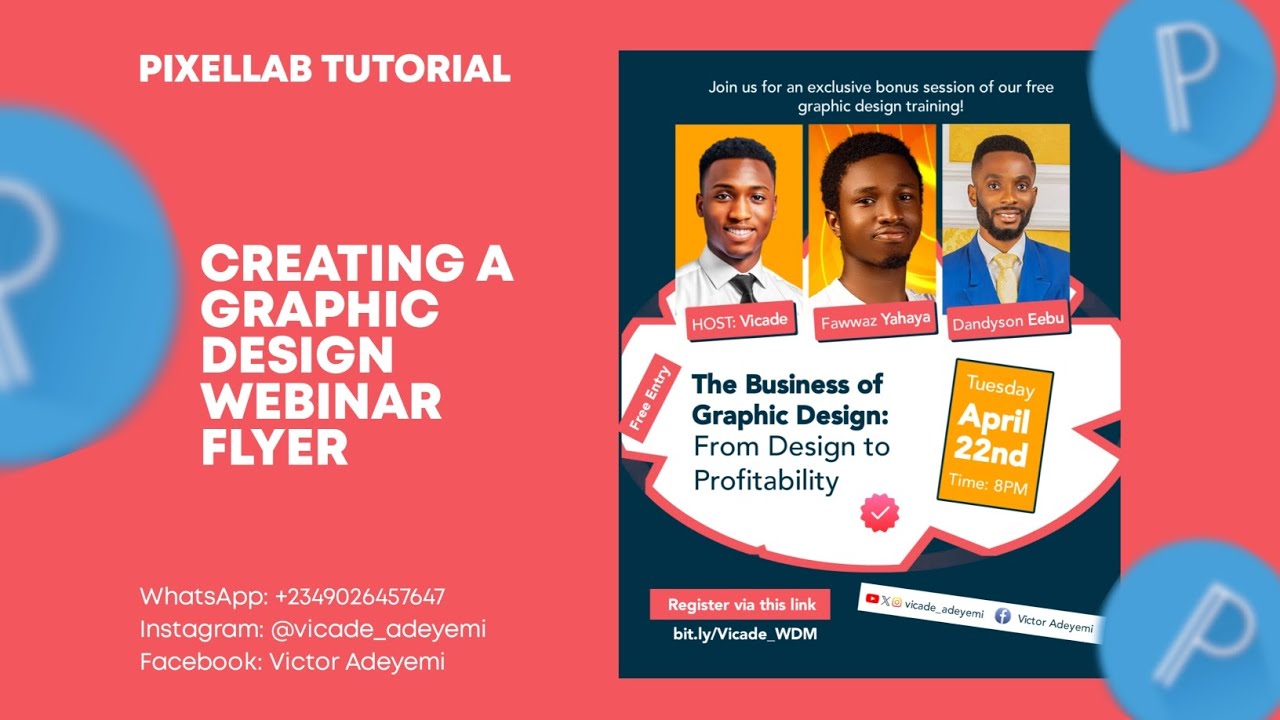 Webinar Flyer Design using Pixellab. #tutorial #pixellab#designwithva #vicadeadeyemi #victoradeyemi