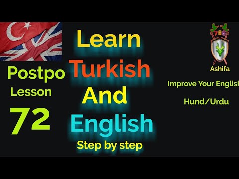 How to learn English and Turkish| in urdu hindi | Postpo Lesson 72 | learn Turkish | learn English