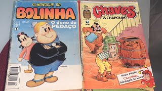 Recebi caixa com 18 gibis quadrinhos antigos, Bolinha, Chaves, Zé Colmeia, Trapalhões e outros
