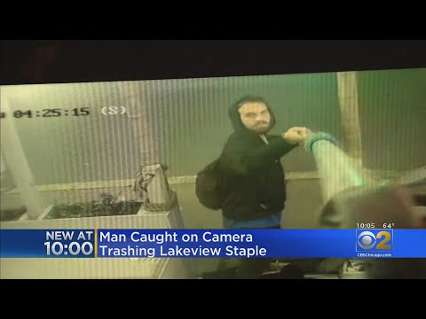 Man Caught On Camera Trashing Trader Todd's Bar In Lakeview
