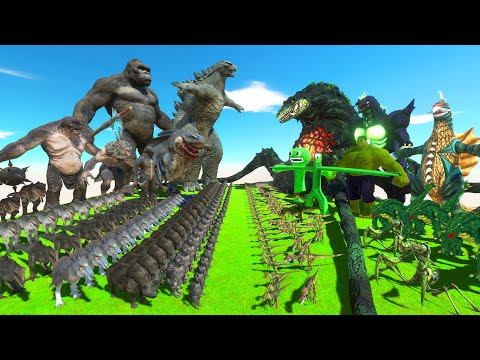 Dark Monster War - Team Dark Godzilla 2014 x Kong VS Team Green Biollante x Super Godzilla x Gigan