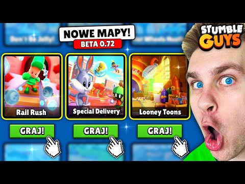 Testuję ⚠️ JEDYNY w POLSCE… 🇵🇱 NOWĄ WERSJĘ (BETA 0.72) i NOWE MAPY ‼️ (MEGA SZOK) ✅ w Stumble Guys 😱