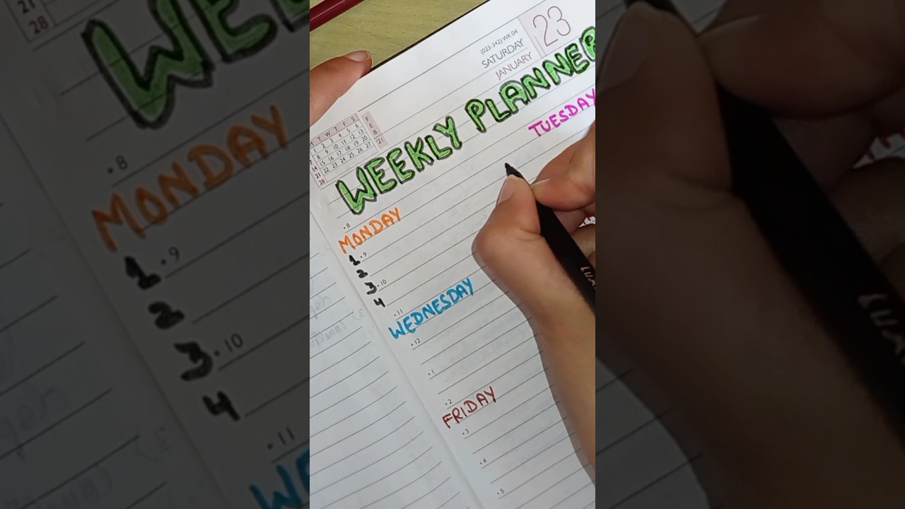 Make a weekly planner in your diary/journal #bujo #ideas #shorts