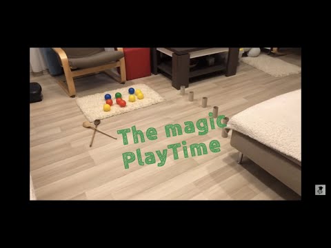 Joc distractiv pentru copii: transporta mingi folosind linguri de lemn | Video pentru copii