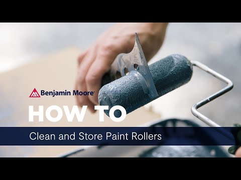 Part of a video titled How to Clean & Store Paint Rollers | Benjamin Moore - YouTube
