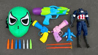 Chotu ka Surprising Water Gun | Spider Man Mask & Captain America Figure 3D Lights,acp revolver Toys