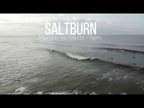 Nice swell shot by drone at Saltburn Beach