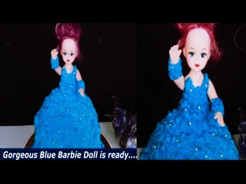 Doll Cake Tutorial || Blue Barbie Doll Cake Tutorial || Easy way to bake  Birthday Cake