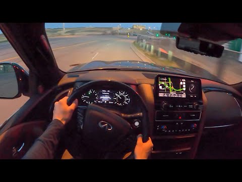 2022 Infiniti QX80 Sensory AWD - POV Night Drive (Binaural Audio)