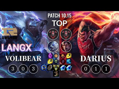 RNG Langx Volibear vs Darius Top - KR Patch 10.15