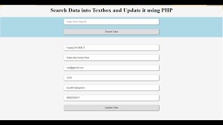 how to search data and update it into database using PHP MySql