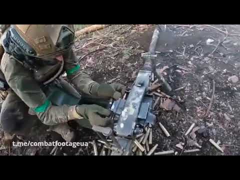 POV Ukrainian soldier operating a NSV heavy machine gun