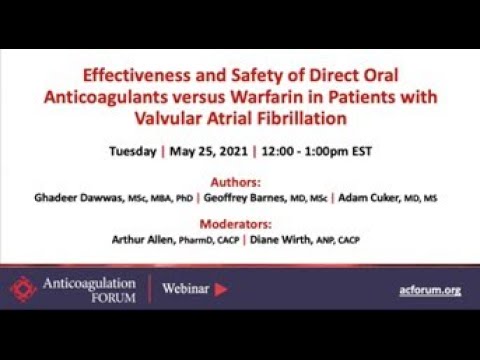 Effectiveness and Safety of Direct Oral Anticoagulants vs Warfarin in Patients with Valvular AFib