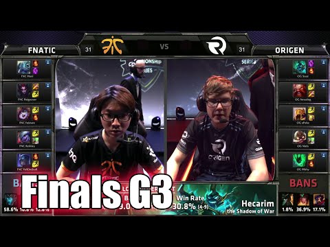 Fnatic vs Origen | Game 3 Grand Finals S5 EU LCS Summer 2015 Playoffs | FNC vs OG G3 Finals