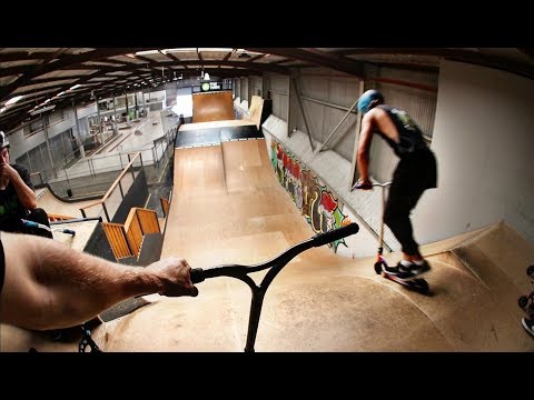 PRO SCOOTER RIDERS Vs. MINI MEGA RAMP!