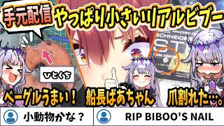 【ホロライブEN切り抜き】ベーグルを齧り、船長をイジり、爪が割れるビブーの手元配信【Koseki Bijou】