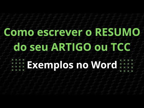 Como escrever o RESUMO do seu TCC ou ARTIGO CIENTÍFICO: exemplo prático no WORD