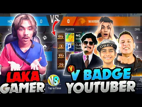 4 v badge youtuber vs Laka Gamer???? 15 ki strike hogai mere ????