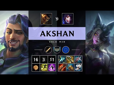 Akshan Mid vs Ahri - EUW Challenger Patch 25.07