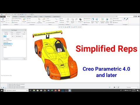 Creo Parametric 5.0 - Simplified Reps Tutorial (2018)