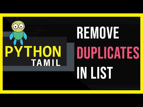 Python List Manipulation Removing Duplicate Elements Python Tamil