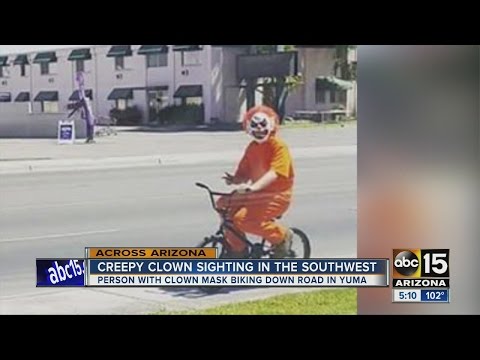 Creepy! Clown sighting in Yuma caught on camera.