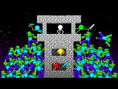 Stickman VS Minecraft: Zombie Apocalypse Base - AVM Shorts Animation