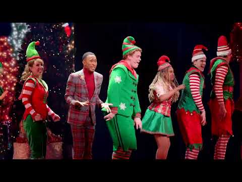 The cast of ELF ON BROADWAY sing "SPARKLEJOLLYTWINKLEJINGLEY"