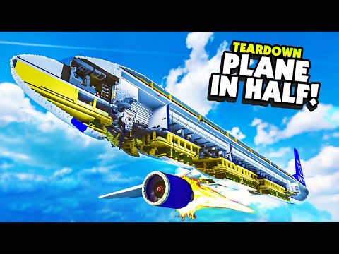 Cutting a Plane in HALF While It's Flying with Ragdoll Passengers - Teardown Mods