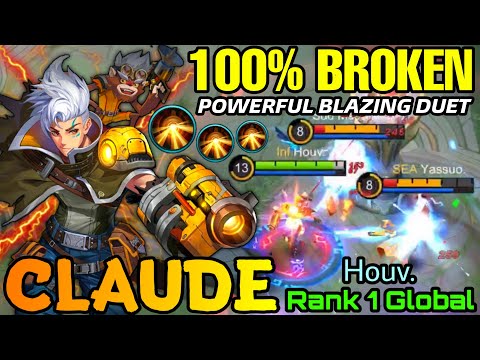 Golden Bullet Claude 100% Broken Blazing Duet! -  Top 1 Global Claude by Houv. - MLBB