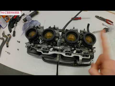 '94 Honda CBR900RR Fireblade fuel pipe T-piece O-ring replacement and carb balance.