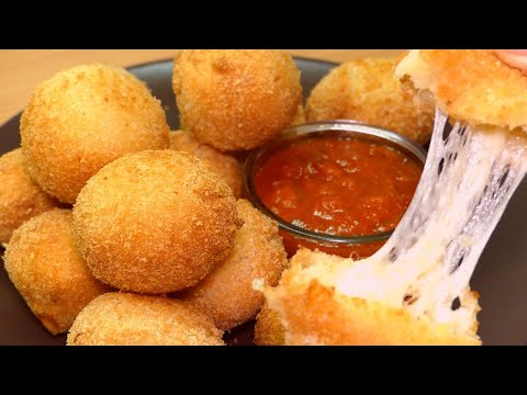 Creamy potato croquettes with mozzarella | Mashed Potato Cheese Balls without Oven (+ best sauce)