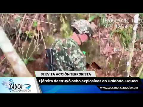 Ejército destruyó ocho explosivos en Caldono, Cauca