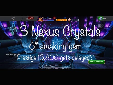 MCoC July 4th deals crystal opening, Three 6* Nexus Crystals!  13,800 prestige dream on hold?
