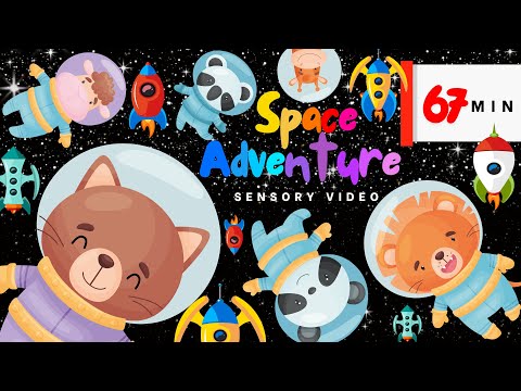 Magical Space Animals Adventure: Flying Astronauts Baby Sensory Fun, High Contrast Colorful Rockets