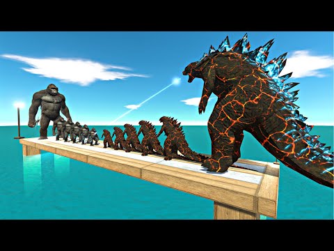 Legendary Battle | King Kong vs Magma Godzilla 2014 - Animal Battle Simulator Battles