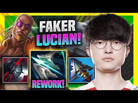 FAKER TRIES FIRST TIME NEW LUCIAN REWORK! - T1 Faker Plays Lucian Mid vs Azir! | Season 11