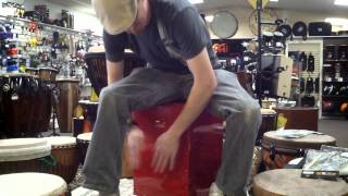 Video thumbnail for Pearl Boom Box Cajon in Red Sparkle by explorerspercussion