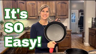 How to Clean & Season an Iron Skillet/ I Always Thought it was Hard
