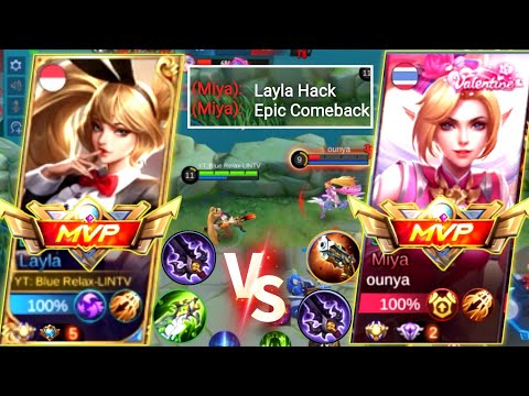 Layla Top Global Vs Miya Top Global | Layla Hack Damage Lifesteal Insane | Build Top 1 Global Layla🔥