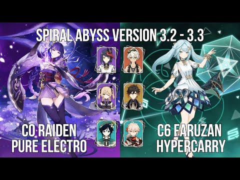 C0 Raiden Pure Electro - C6 Faruzan Hypercarry | 3.2 - 3.3 Spiral Abyss Floor 12 | Genshin Impact