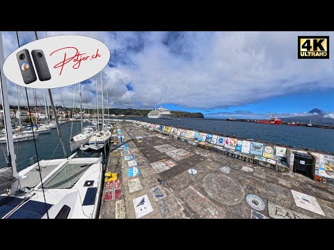 360°-Tour - Dieser Hafen ist ein Weltumsegler-Tagebuch! 8K 360° Tour durch Horta, Azoren