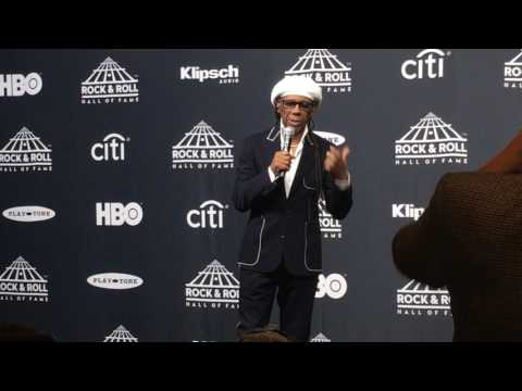 Nile Rodgers speaks backstage at 2017 Rock Hall induction