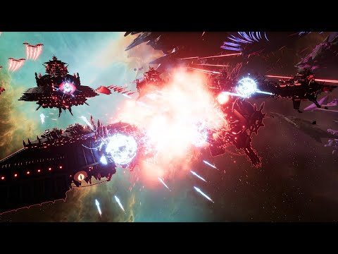 Skalgrim Mod - Adeptus Mechanicus vs Chaos - Massive Battle - Battlefleet Gothic Armada 2