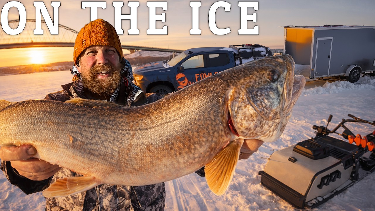 Stealth Camper On the Ice Across the Country Lake Champlain Catch & Cook Day 1