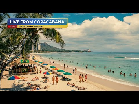 🏖️🅻🅸🆅🅴🏖️Copacabana Beach Rio de Janeiro🇧🇷🌊Webcam Brazil📹Waves🌊Copacabana Ao Vivo🚶‍♂️☀️Weather Update