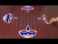 Simple Diwali Rangoli With15 Dot || Easy & Quick Deepam Kolams || Latest Muggulu || Rangoli World