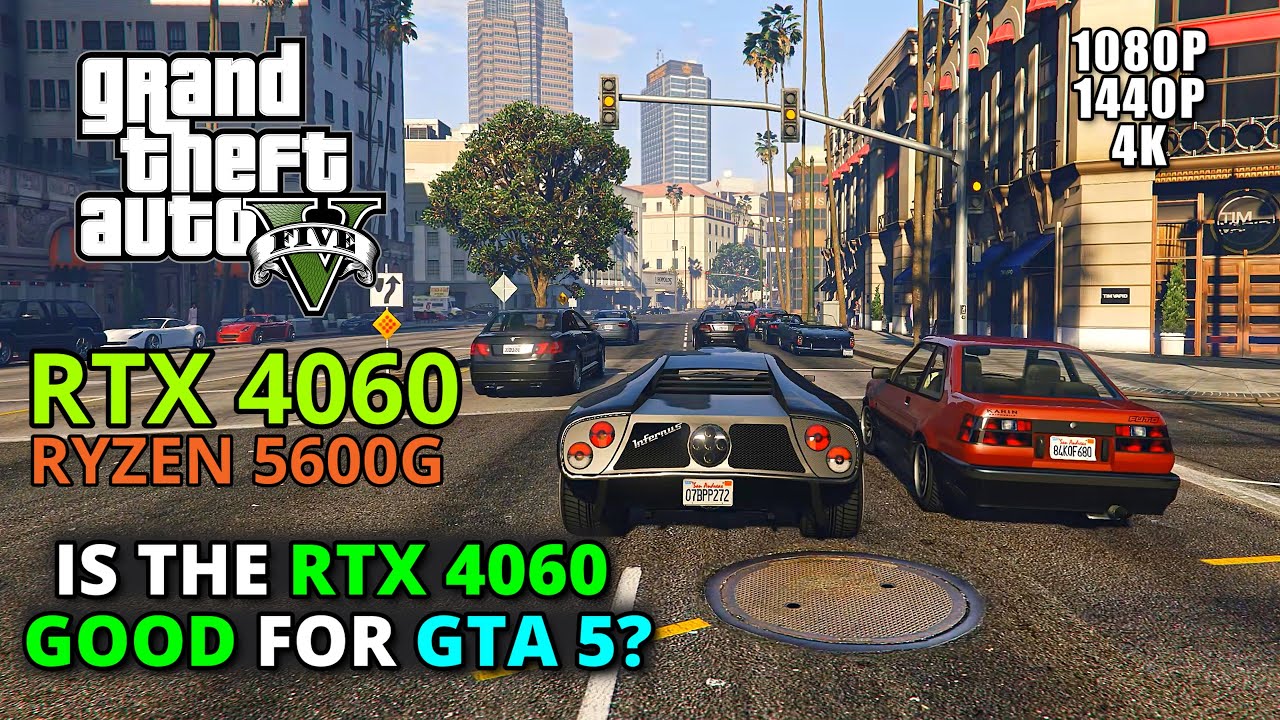 GTA 5 on RTX 4060 + Ryzen 5600G – 1080p/1440p/4K
